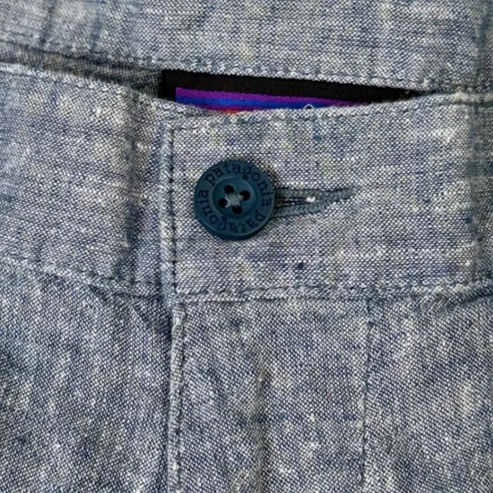 Patagonia Men's Back Step Shorts Size 32 Chambray Blue Hemp Blend